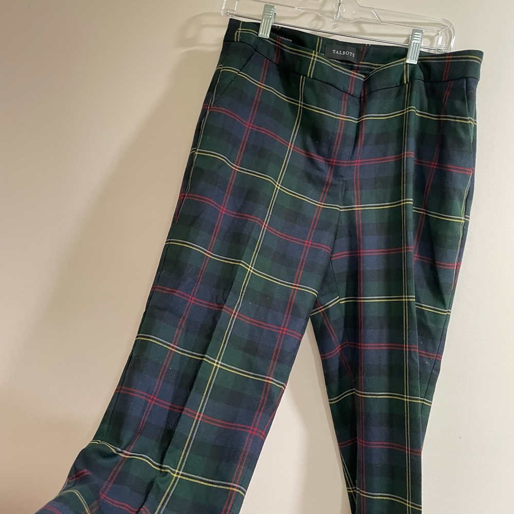 Talbots Tartan Plaid Straight Leg Pants Size 8 - Picture 2 of 4